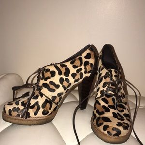 Coach cheetah leopard heels booties